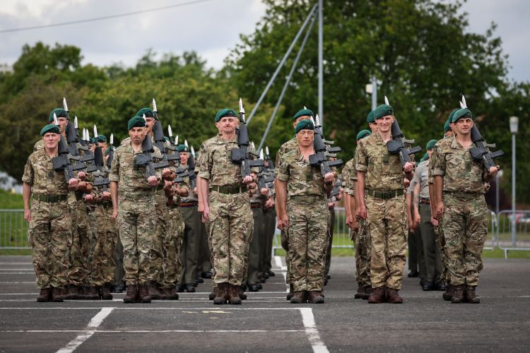 The Royal Navy State Ceremonial Team are putting Royal Navy Personnel through their paces at HMS COLLINGWOOD in Fareham, Hampshire 30th May 2022 ahead of the Queens Platinum Jubilee Pageant in London on Sunday