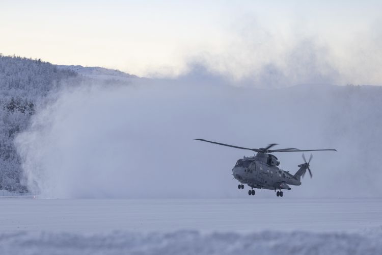 The Force personnel had to learn how to operate their aircraft in the cold on Operation Clockwork (Picture: Royal Navy).