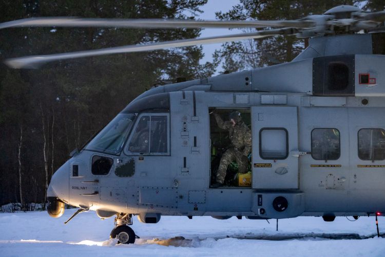 One of the helicopters used by the Commando Force during Operation Clockwork (Picture: Royal Navy).