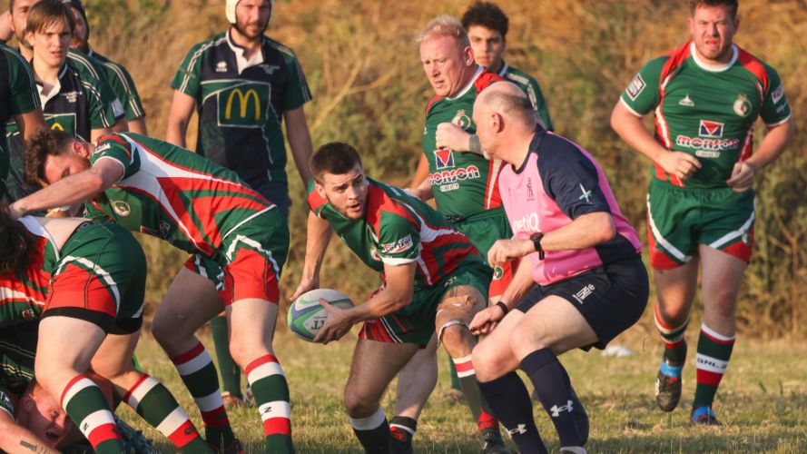 The crew of HMS Queen Elizabeth play rugby against San Gregorio whilst alongside in Augusta, Sicily (Picture: MOD).