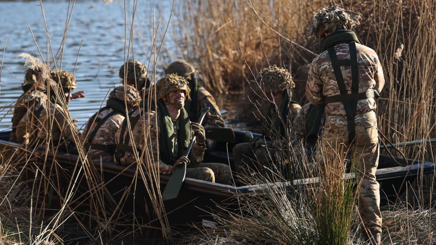 Troops from 2nd Battalion The Royal Anglian Regiment conduct training on River Crossing drills on Drawsko Pomorskie Training Area, Poland 24022024 CREDIT MOD