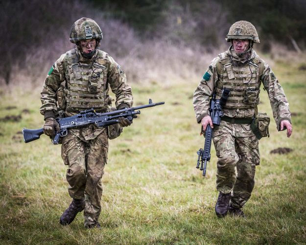 Troops from C Company, 3rd Battalion The Parachute Regiment on live-fire exercise Yellow Assault at STANTA training area in Norfolk