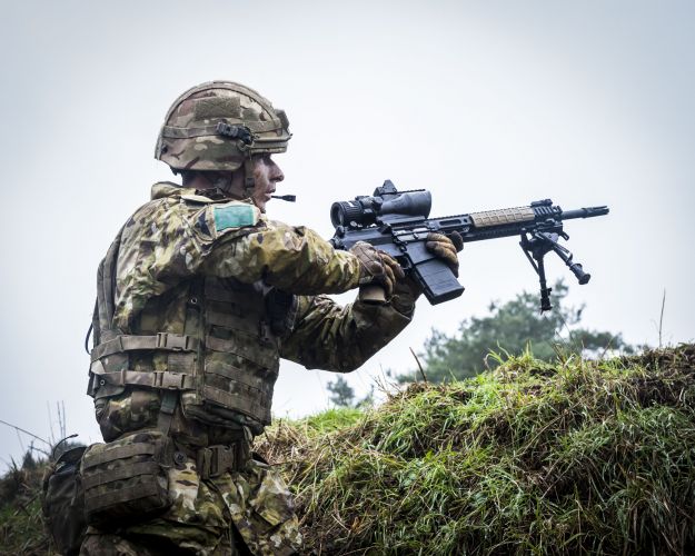 Troops from C Company, 3rd Battalion The Parachute Regiment on live-fire exercise Yellow Assault at STANTA training area in Norfolk