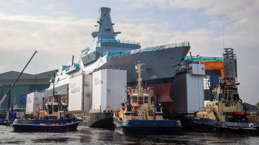 Type 26 Frigate HMS Cardiff being moved to Loch Long 100924 CREDIT MOD 