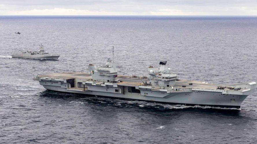 UK carrier strike group here operating off the coast of Norway 09112023 CREDIT Royal Navy