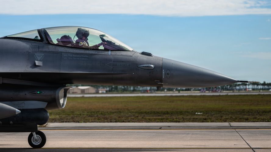 US Air Force F-16C Fighting Falcon on Exercise Checkered Flag (Picture: US Department of Defence) US Air Force F-16C Fighting Falcon Tyndall Air Force Base, Florida Exercise Checkered Flag CREDIT US DEPT DEFENSE
