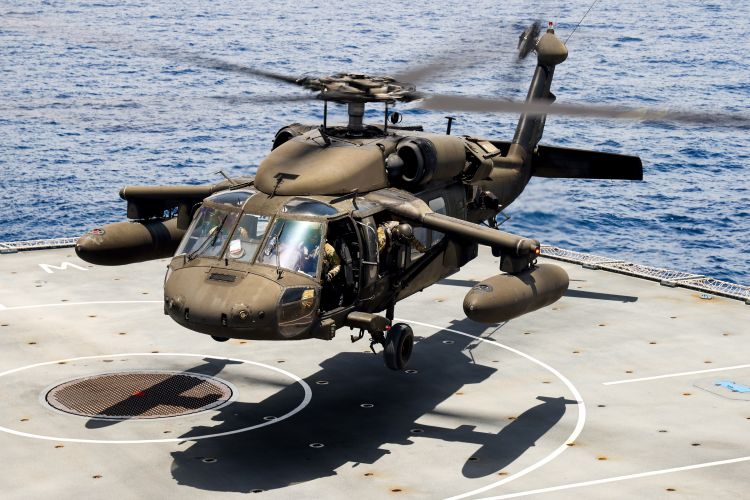 US Army UH60L Black Hawk helicopters boarding RFA WAVE KNIGHT assist with aid response in Haiti 19082021 Credit MOD Crown Copyright.jpg