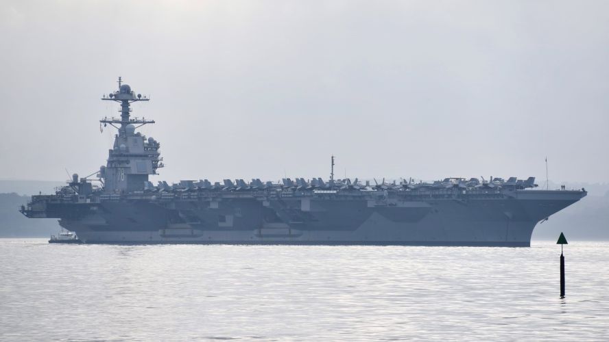US Navy aircraft carrier USS Gerald R Ford in the Solent 14112022 CREDIT Amy Savage, @AmyzJS13.jpg
