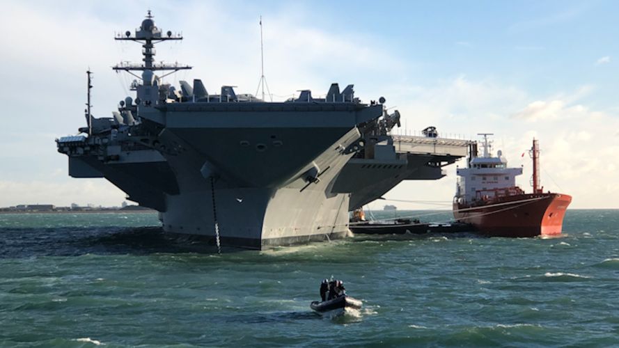 USS Gerald R Ford off the UK coast
