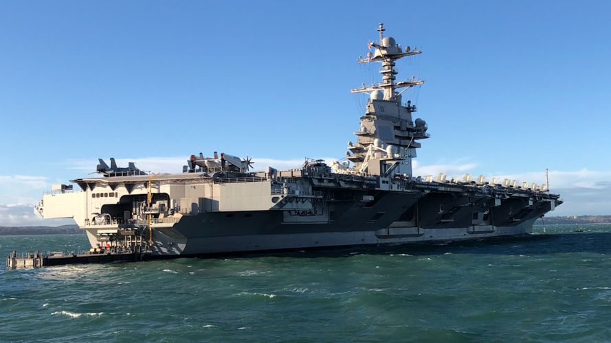 USS Gerald R Ford off the UK coast