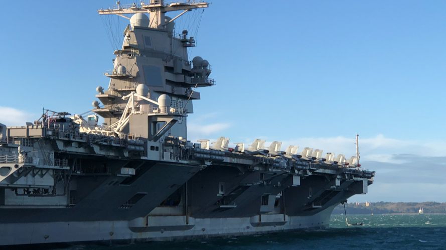 USS Gerald R Ford off the UK coast