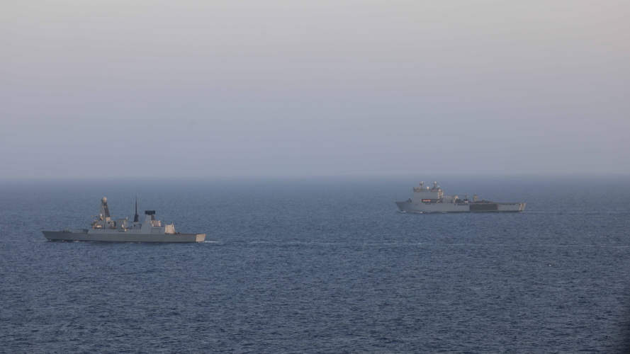 USS Laboon, RFA Lyme Bay, RFA Argus, USS Gravely and HMS Diamond (Picture: Chris Sellars Royal Navy)