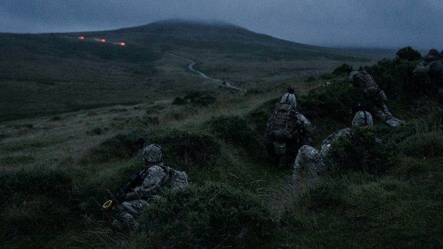 Ukrainian marines on night training in the UK