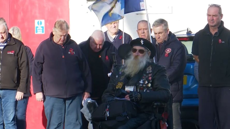 Veterans attend Remembrance service at Lady Haig Poppy Factory (Picture: BFBS)