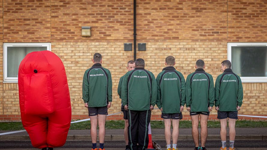 Welsh Guards Christmas fancy dress PT session 111222 CREDIT WELSH GUARDS