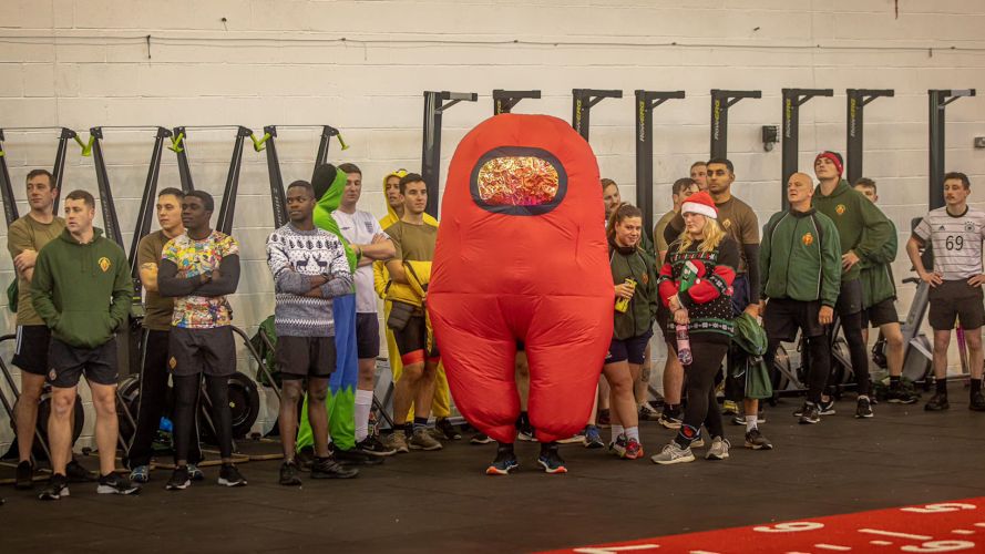 Welsh Guards Christmas fancy dress PT session 6 111222 CREDIT WELSH GUARDS