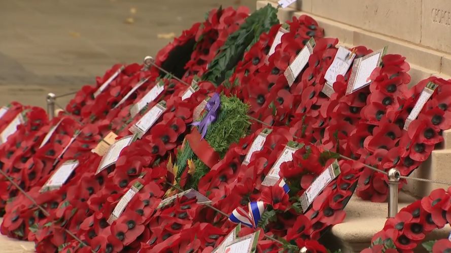Wreaths laid at Belfast Cenotaph.