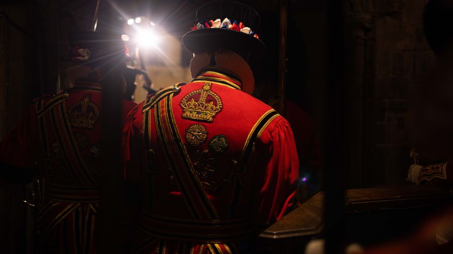 Yeomen Guards, at Westminster Palace in London maintained a constant, 24-hour vigil around the Queen’s coffin while she was Lying-in-State 15092022 CREDIT MOD Crown Copyright.jpg