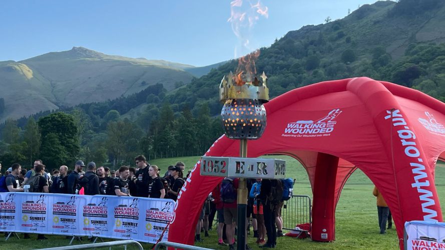 The start of the Cumbrian Challenge was marked with a flame