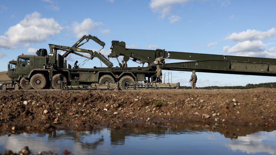 dry run of launching the Automotive Bridge Launching Equipment 'ABLE' 23022024 CREDIT MOD