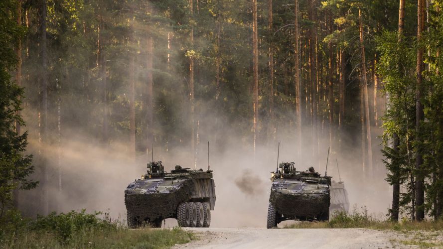 Danish Piranha V Armoured infantry fighting vehicles during Exercise Dragon Charge 17 August 2022 CREDIT Crown Copyright