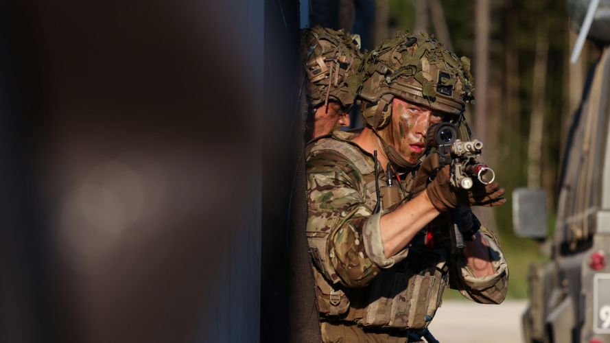 Danish troops during Exercise Dragon Charge 17 August 2022 CREDIT Crown Copyright