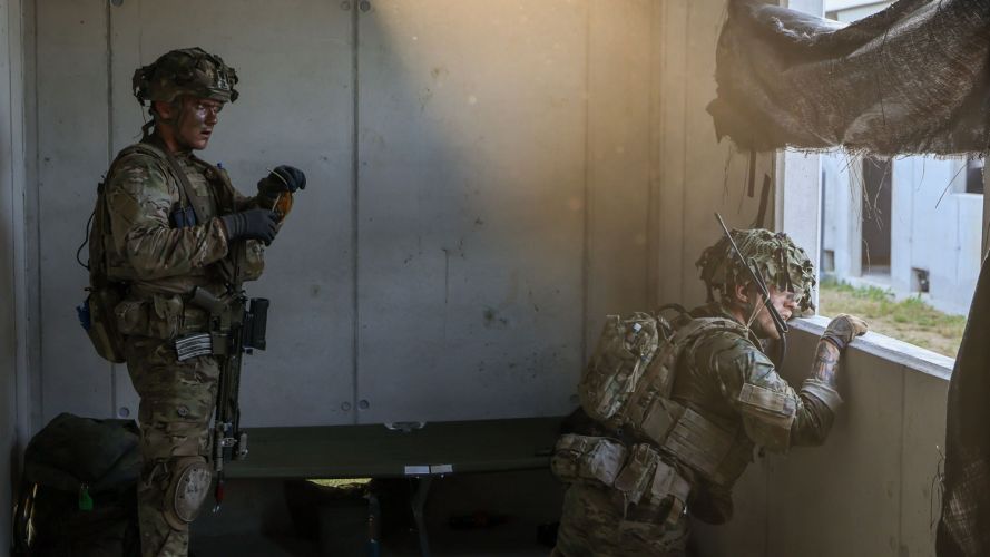 British, Danish, and French troops exercise together in Estonia on Exercise Dragon Charge 17 August 22 CREDIT Crown Copyright
