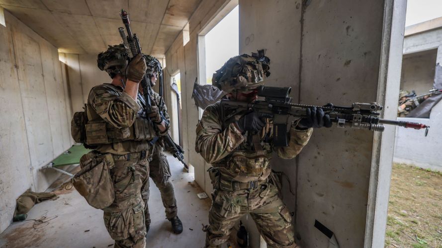 Danish Viking Company troops during Exercise Dragon Charge 17 August 2022 CREDIT Crown Copyright