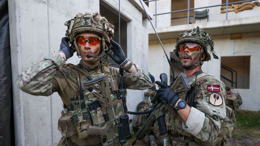 Danish Viking Company troops during Exercise Dragon Charge 17 August 2022 CREDIT Crown Copyright