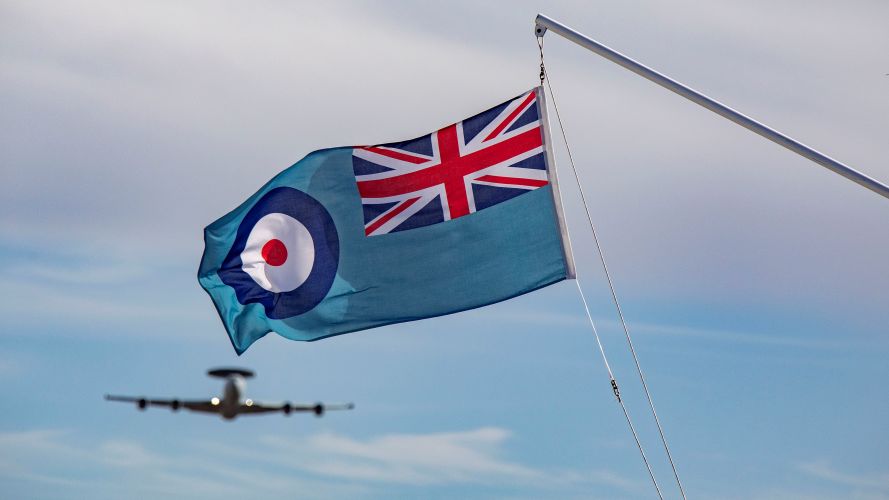 Fly-past of an 8 Squadron E3-D Sentry during the disbandment parade 28092021 Credit MOD Crown Copyright.jpg