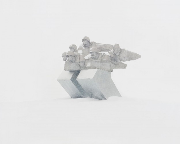 Memorial on a deserted nuclear station in Russia. Picture: Danila Tkachenko