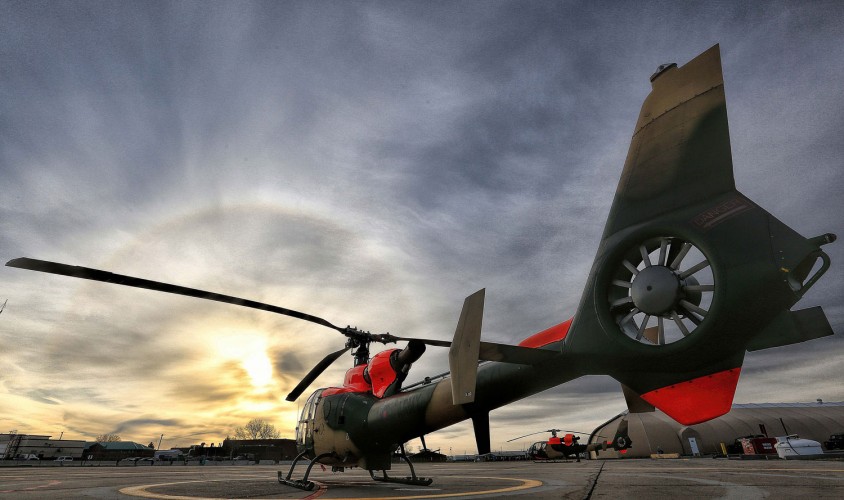 A 29 (BATUS) Flight Army Air Corps Gazelle helicopter.