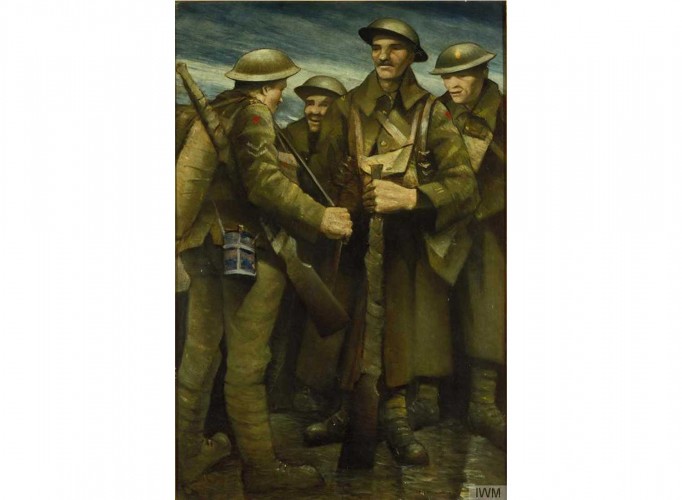 A group of soldiers by CRW Nevinson.
Copyright Imperial War Museum