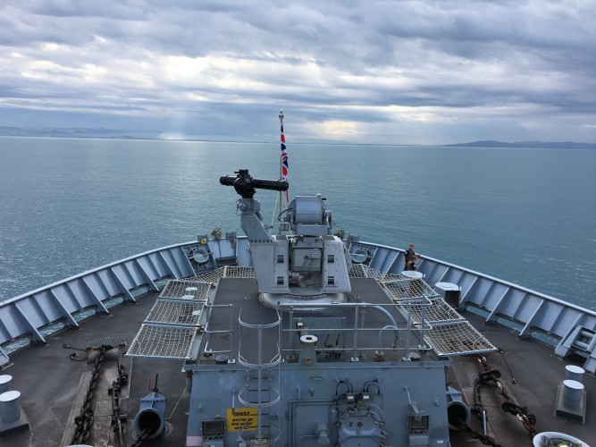 Albania as seen from on board HMS Bulwark