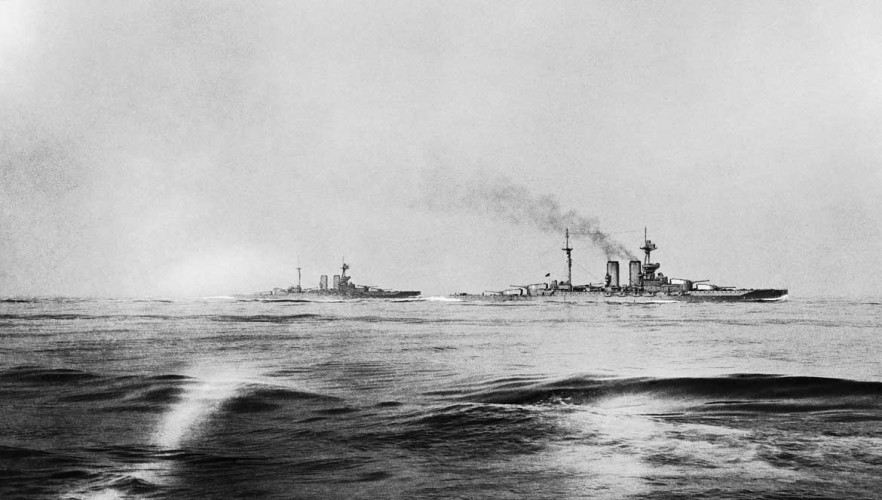 © IWM (Q114833) HMS Warspite and Malaya and MALAYA seen from HMS Valiant at 2 pm on 31 May 1916 during the battle of Jutland.