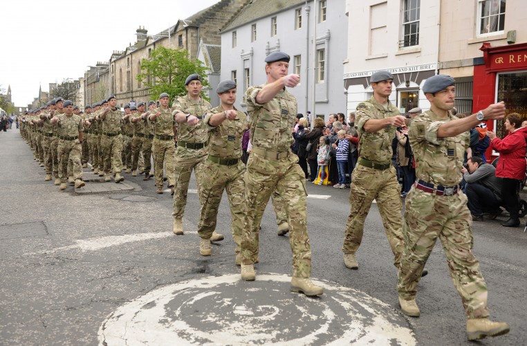 58 Squadron proudly march through St Andrews during the Freedom of St Andrews Parade after recently returning from Afghanistan.

Picture: Crown Copyright 2014 / Royal Air Force / Cpl Dave Blackburn