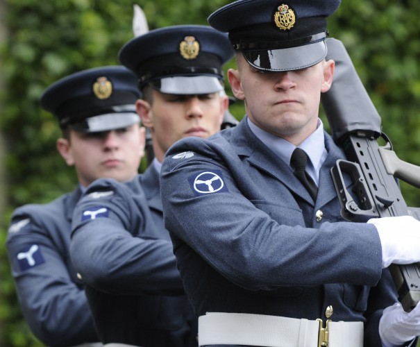 Parade personnel carrying out drill moves during the Freedom of St Andrews Parade.

Picture: Crown Copyright 2014 / Royal Air Force / Cpl Dave Blackburn