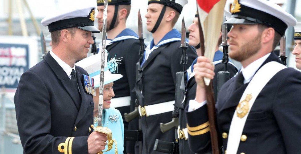 On arrival at Portsmouth Naval Base Her Majesty inspected a guard of honour comprising 34 members of HMS Lancaster’s 170 crew before attending a shoreside reception for sailors and their families.