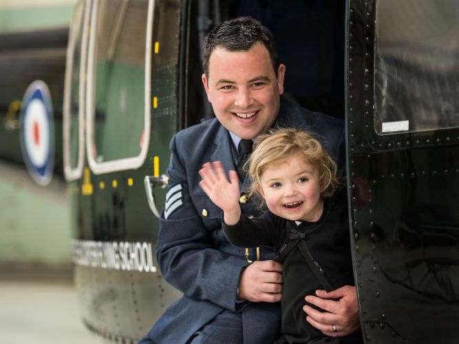 Sgt Mike Fellows Graduation by Ian Forshaw. (Pictured with daughter Ivy)