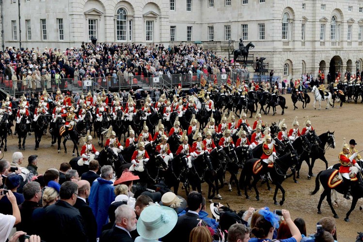 Her Majesty The Queen presented the Household Cavalry with new Standards today. 
