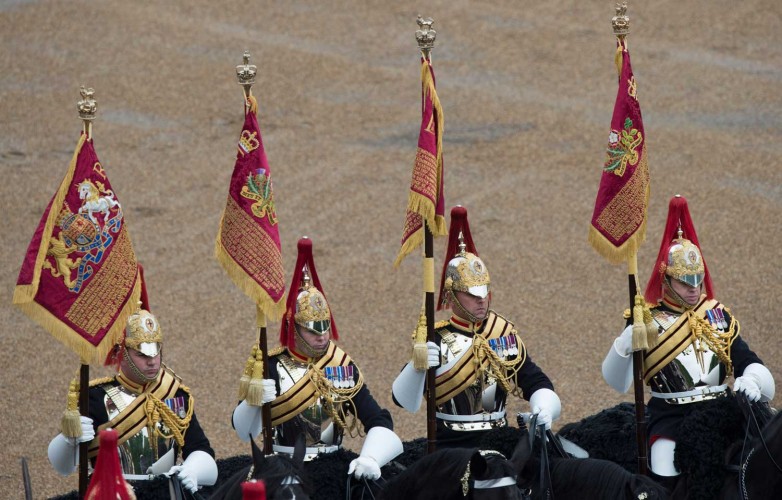 Her Majesty The Queen presented the Household Cavalry with new Standards today. 