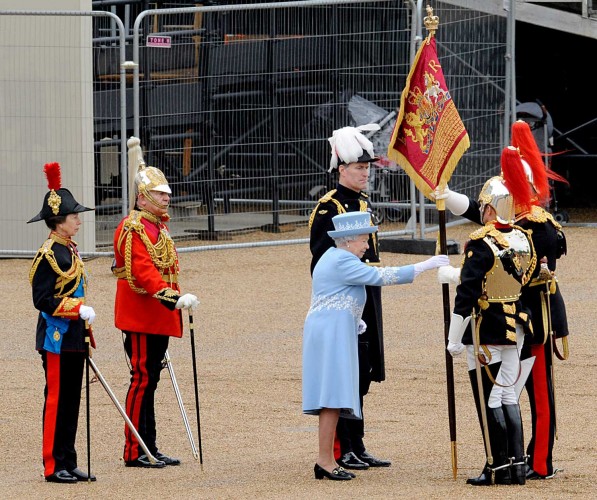 Her Majesty The Queen presented the Household Cavalry with new Standards today. 