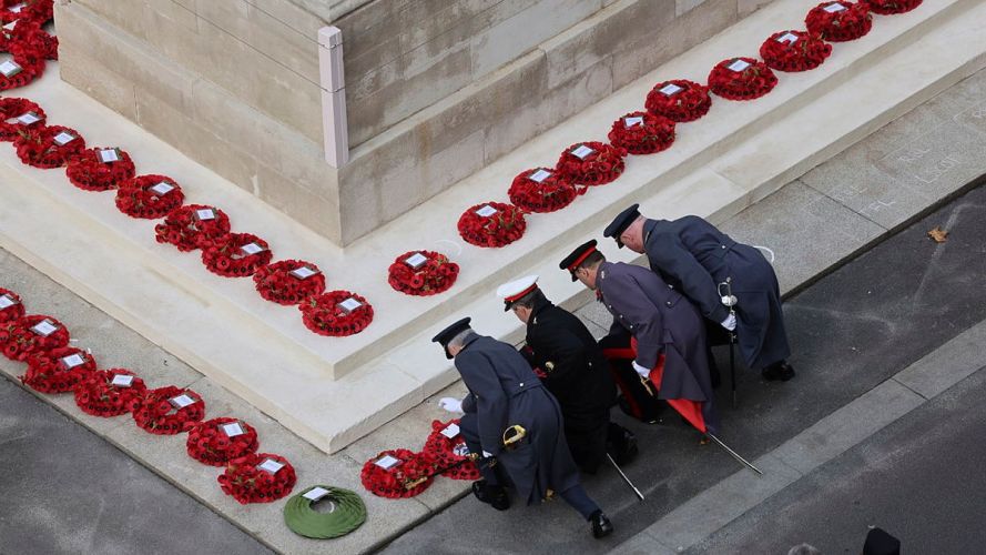 The four service chiefs lay their wreaths at the Cenotaph (Picture: MOD) 09112025 Chief of the Defence Staff Air Chief Marshal Sir Rich Knighton, First Sea Lord and Chief of the Naval Staff Gen Sir Gwyn Jenkins, Chief of the General Staff Gen Sir Roly Walker, Chief of the Air Staff Air Chief Marshal Harv Smyth MOD