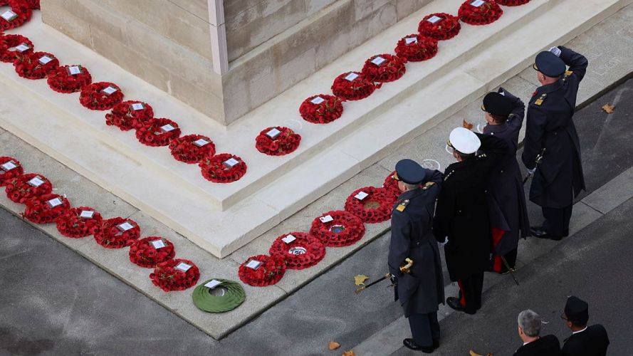 The four service chiefs at their wreaths at the Cenotaph (Picture: MOD) 09112025 Chief of the Defence Staff Air Chief Marshal Sir Rich Knighton, First Sea Lord and Chief of the Naval Staff Gen Sir Gwyn Jenkins, Chief of the General Staff Gen Sir Roly Walker, Chief of the Air Staff Air Chief Marshal Harv Smyth MOD