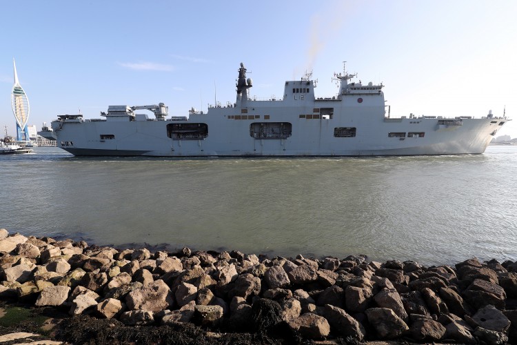 HMS Ocean arrives for the last time