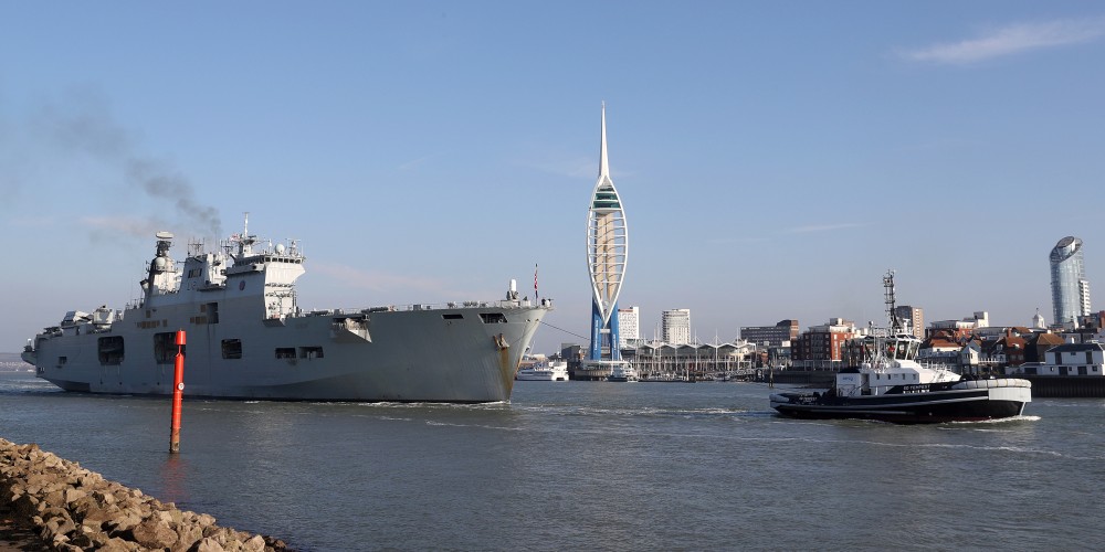 HMS Ocean arrives for the last time