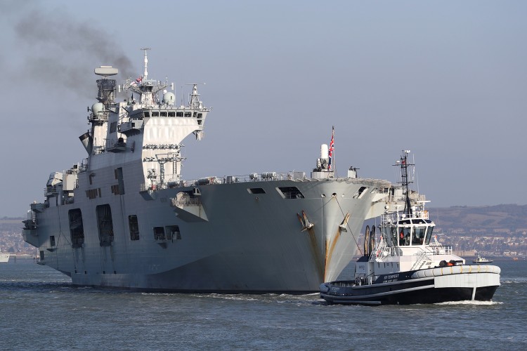 HMS Ocean arrives for the last time