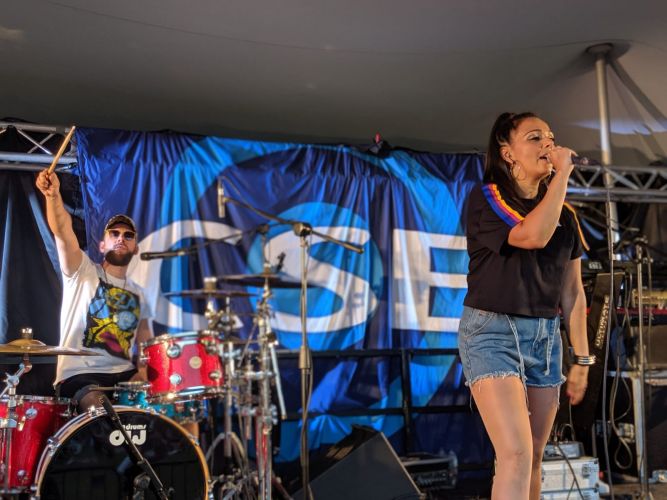 Rock The 90s on stage for CSE at RAF Marham