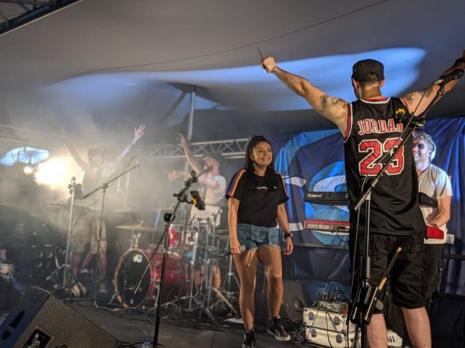 Rock The 90s on stage for CSE at RAF Marham