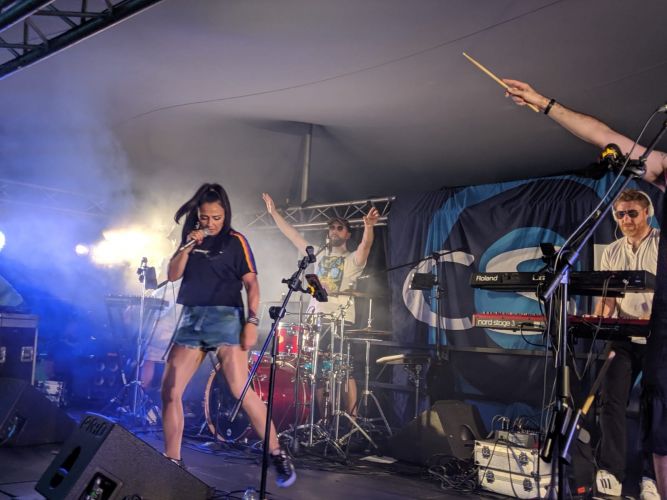 Rock The 90s on stage for CSE at RAF Marham